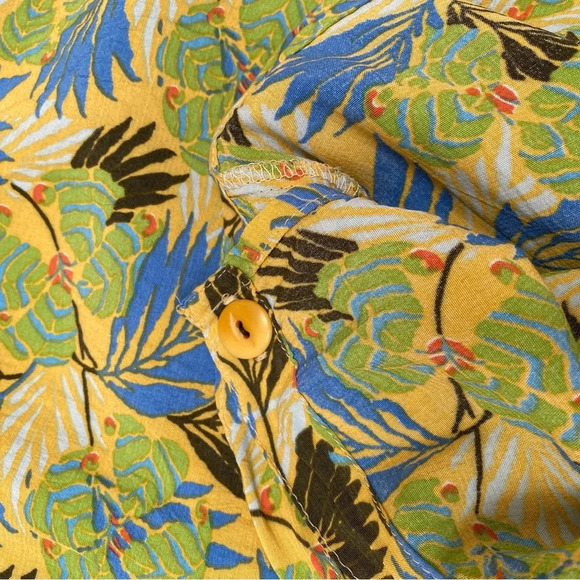 VINTAGE - 90s Flax by Joanne Engelhart Wrap Maxi Skirt Yellow Blue - Picture 5 of 7